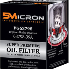 5Micron PG63798 Full Synthetic Oil Filter | Compatible with 1997-02 Buell M2 Cyclone, M2L Cyclone, 1996-98 S1 Lightning, 1995-96 S2 Thunderbolt, 1996 S2T Thunderbolt, 2012-16 Harley Davidson FLD Switchback