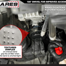 ARES 56039 - 4-in-1 Swivel Oil Filter Wrench - 2 3/8" to 4 3/8" (60mm to 110mm) Capacity - 180 Degree Swivel for Better Access, Self-Tightens on Filter