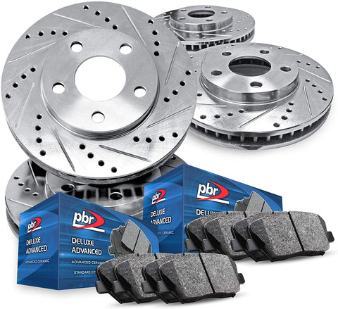 For 2014-2016 Kia Soul Full Kit PBR AXXIS Drill/Slot Brake Rotors+Ceramic Pads