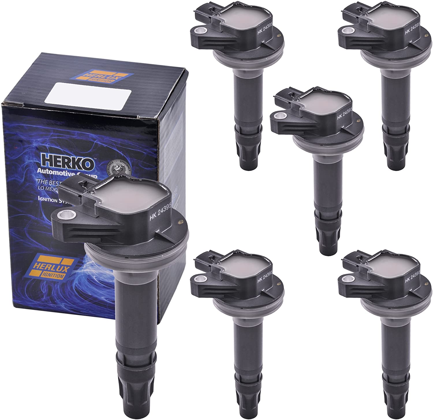 Set of 6 Herko B182 Ignition Coils For Ford V6 3.5L 3.7L 2008-2012