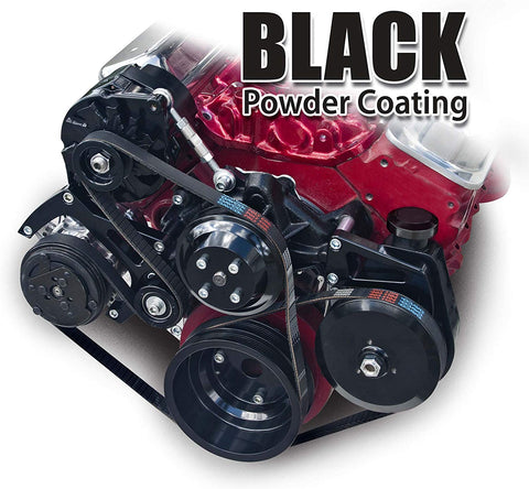 March Performance 21695-08 Billet Aluminum Black Powder Coated Sport Track Long Water Pump