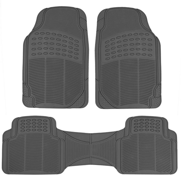 BDK ProLiner Original 3pc Heavy Duty Front & Rear Rubber Floor Mats for Car SUV Van & Truck, All Weather Protection Universal Fit