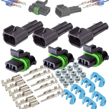 3-Pin Delphi Metri-Pack Waterproof Connector 30 Amp 10-12 GA (3-Pin (2 Set) w/10-12GA)