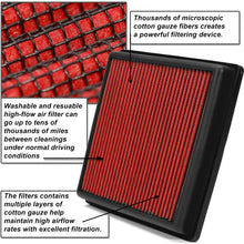 Replacement for Scion Infiniti Nissan SUV Sedan Coupe Reusable & Washable Replacement High Flow Drop-in Air Filter (Red)