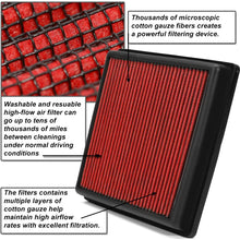 DNA Motoring AFPN-018-RD Drop In Panel Air Filter [For 99-17 Chevy Suburban Silverado]