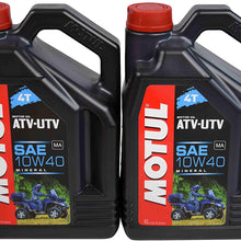Motul 105879 4T 10W40 Motor Oil for 4 Stroke ATV/UTV Engines 4L/4.22 Quarts (2) Pack