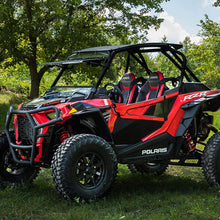 SuperATV Heavy Duty Front Brush Guard Bumper for Polaris RZR XP Turbo S (2018+) - Black - With 5000 lb. Winch and Winch Mount - 100% Bolt On for Easy Installation!