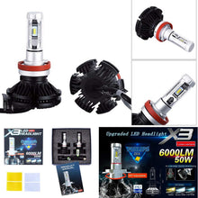 Alla Lighting 2017 X3 Newest 6000lm DIY 3 Colors White Gold Yellow Ice Blue Xtremely Super Bright High Power ZES Chips Mini H11 H8 H9 LED Headlight Conversion Kits Bulbs - 2 Year Warranty (H11)