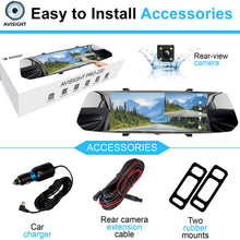 AVISIGHT Backup Camera 7'' Mirror Dash Camera | Touch Screen 1080P Rearview Dual Lens with Waterproof Rear Camera
