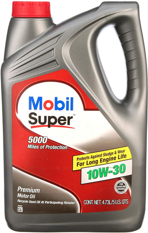 Mobil 120754 Super 10W-30 Premium Motor Oil for Long Engine Life