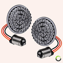 2" 1157 Red Harley Rear LED Turn Signal Tail Brake Light [Pair Set] [Black-Finish] [HALO] [Bullet Style] Turn Signals For Harley Davidson Sportster Street Glide Road King Softail Electra Heritage Dyna