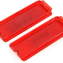2 Premium Door Reflectors Interior Red Compatible with Ford (1999-2007 SuperDuty F250 F350 F450 F550 Super Duty & 2000-2005 Excursion)