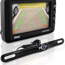 Wireless Rear View Backup Camera - Car Parking Rearview Monitor System and Reverse Safety w/Distance Scale Lines, Waterproof, Night Vision, 4.3” LCD Screen, Video Color Display for Vehicles - Pyle
