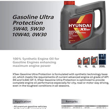 HYUNDAI XTeer Oil Gasoline Ultra Protection 5W30 Full Synthetic Motor Oil Car Engines, 6 Quart (6 Liter)
