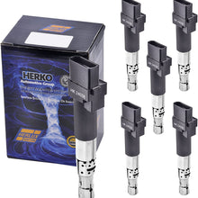 Set of 6 Herko B155 Ignition Coils For Audi Porsche Volkswagen V6 V8 2004-2010