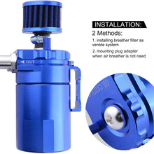 ESPEEDER Universal Aluminum Oil Catch Can Polish Baffled Reservoir Tank Blue with Breather Filter 300ml
