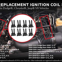 Ignition Coil Pack Set of 8 - Fits Dodge Ram 1500, 2500, 3500, Jeep Grand Cherokee 5.7L, Commander, Dodge Charger, Challenger 5.7L, 6.1L, 6.4L HEMI - Replaces 5602129AA, 56029129AA, UF-504, 56029129AF