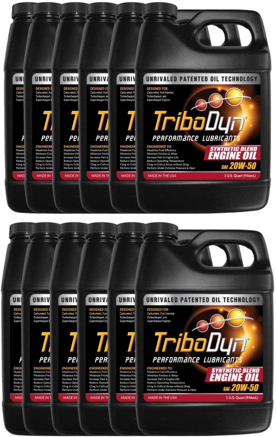 TriboDyn 20W50 Synthetic Blend Engine Oil - 12 Quart Case