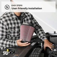 K&N Universal Clamp-On Air Filter: High Performance, Premium, Washable, Replacement Engine Filter: Flange Diameter: 6 In, Filter Height: 10 In, Flange Length: 1 In, Shape: Round Tapered, RU-3280