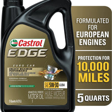 Castrol 03084C Edge 5W-30 Advanced Full Synthetic Motor Oil, 5 Quart