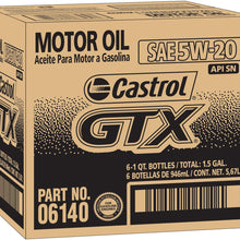 Castrol 6140 GTX ULTRACLEAN 5W-20 Motor Oil, 1 Quart, 6 Pack