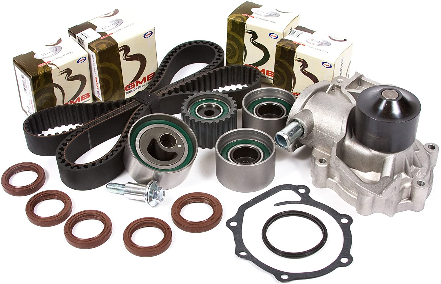 Evergreen TBK277WPT Compatible With 96-97 Subaru Legacy Outback DOHC 2.5L EJ25 Timing Belt Kit Water Pump
