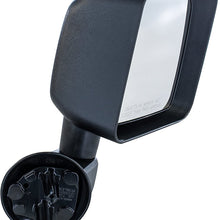 Passenger Side Mirror for Jeep Wrangler (2007 2008 2009 2010 2011 2012 2013 2014 2015 2016 2017) Textured Non-Heated Folding Door Right Rear View Door Replacement Mirror CH1321271