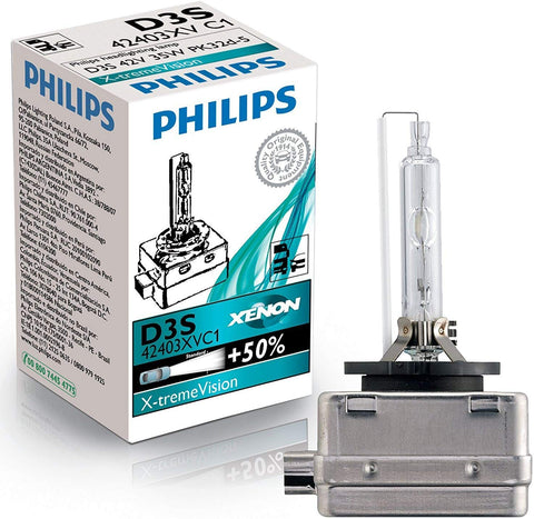 Philips X-treme Vision +50% D3S Xenon HID Bulbs Pack of 1