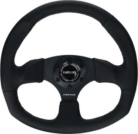 NRG Innovations RST-009R Race Style Leather Steering Wheel with Black stitch