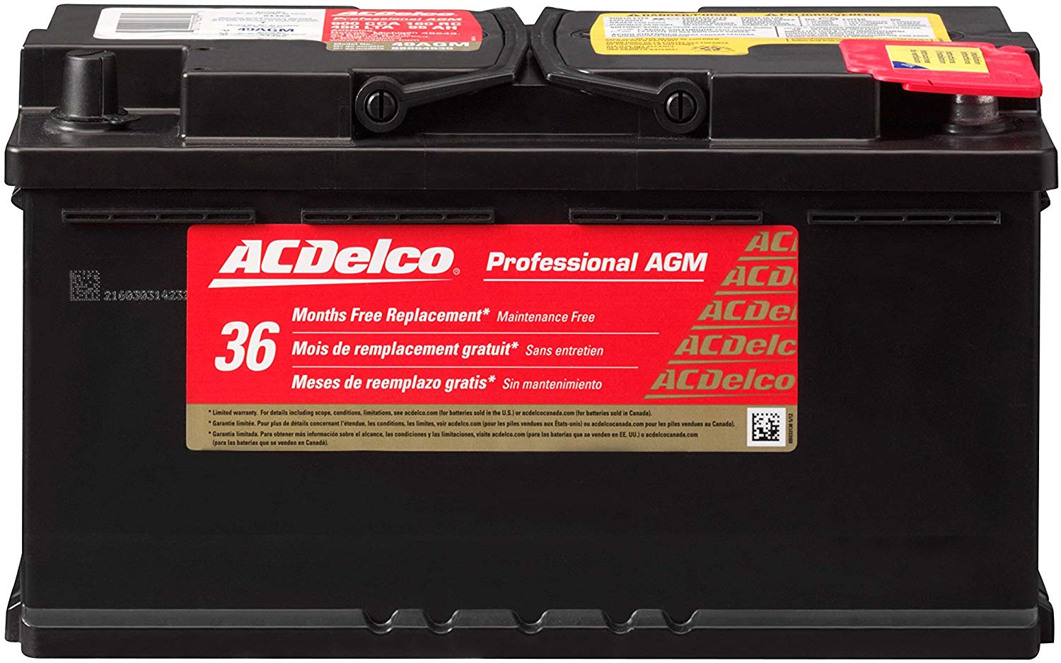 ACDelco 49AGM Professional AGM Automotive BCI Group 49 Battery