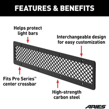 ARIES PJ20MB Pro Series 20-Inch Black Steel Grille Guard Light Bar Cover Plate