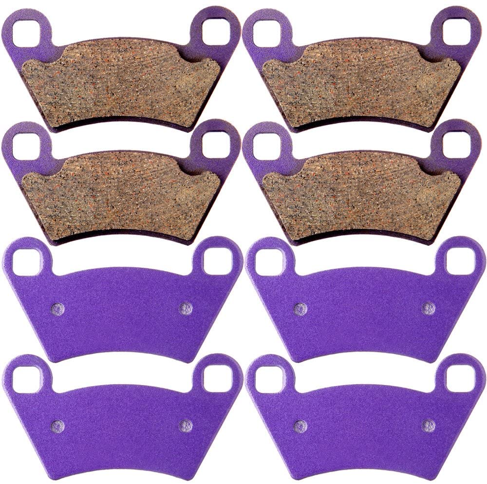 cciyu Front and Rear Carbon Fiber Brake Pads Motorcycle Motorbike Replacement Brake Pads Fit Polaris Ranger 2004 2005 2006 2007 2008 2009 2010 2011 2012 2013 2014