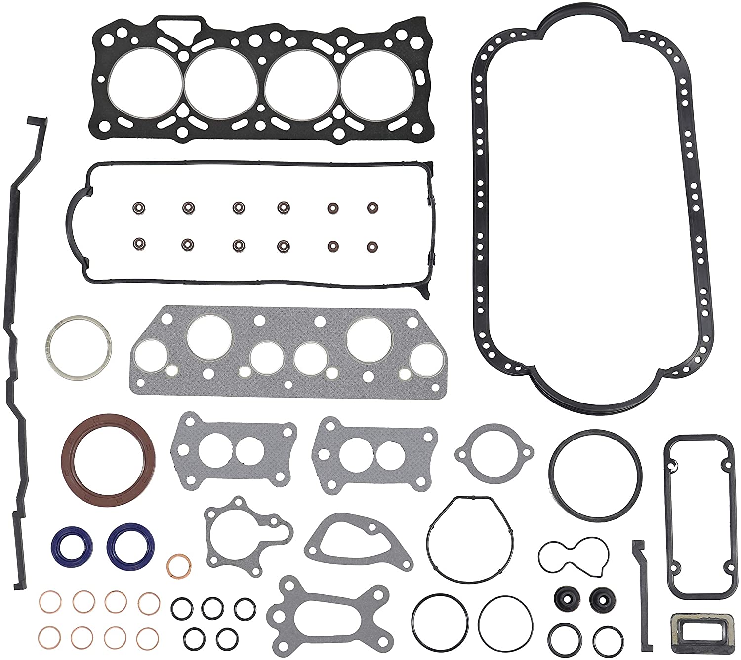 DNJ FGS2001 Full Gasket Sealing Set For 1976-1979 Honda Accord, Civic 1.5L, 1.6L SOHC L4 12V 1487cc, 1599cc ED3, ED4, EF1