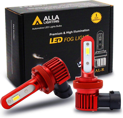 Alla Lighting 5200lm AL-R H11 H16 LED Fog Lights Bulbs Xtremely Super Bright H8 H11 H16 LED Bulb High Power 12V LED H16 Bulb Replacement for Cars, Trucks w/ H8 H11 H16 Fog Light, 6000K Xenon White