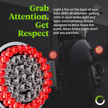 2" 1157 Red Harley Rear LED Turn Signal Tail Brake Light [Pair Set] [Black-Finish] [HALO] [Bullet Style] Turn Signals For Harley Davidson Sportster Street Glide Road King Softail Electra Heritage Dyna