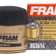 FRAM Filtro de aceite de repuesto ultra sintético para automóviles, diseñado para cambios de aceite sintético que duran hasta 20 k millas, XG3614 con SureGrip (paquete de 1)