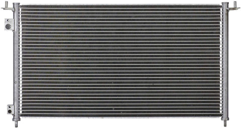 VioletLisa All Aluminum Air Condition Condenser 1 Row Compatible with 2002-2005 Civic 2.0L L4 Without Oil Cooler