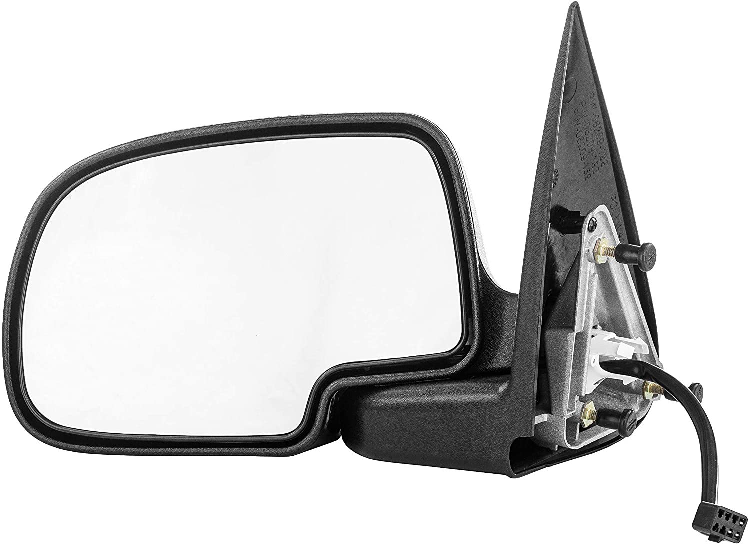 Left Driver Side Mirror for Chevy Avalanche Silverado GMC Sierra 1500 2500 (1999 2000 2001 2002) Chrome Non-Heated Power Operated Folding Outside Rear View Door Mirror - GM1320174