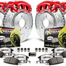 Power Stop K2853-26 Front and Rear Z26 Carbon Fiber Brake Pads with Drilled & Slotted Brake Rotors Kit
