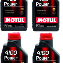 Motul 102773 Set of 4 4100 Power 15W-50 Motor Oil 1-Liter Bottles