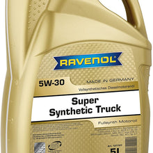 RAVENOL J1A1801 Super Synthetic Truck 5W-30 Fully Synthetic Heavy Duty Diesel Motor Oil (5 Liter)