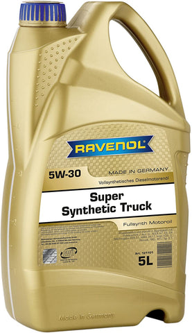 RAVENOL J1A1801 Super Synthetic Truck 5W-30 Fully Synthetic Heavy Duty Diesel Motor Oil (5 Liter)