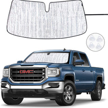 ROCCS Windshield Sunshade UV Ray Reflector for 2014-2018 GMC Sierra 1500 2500 HD 3500 HD Front Window Sun Shade Shield Cover Foldable Reflective Sun Visor