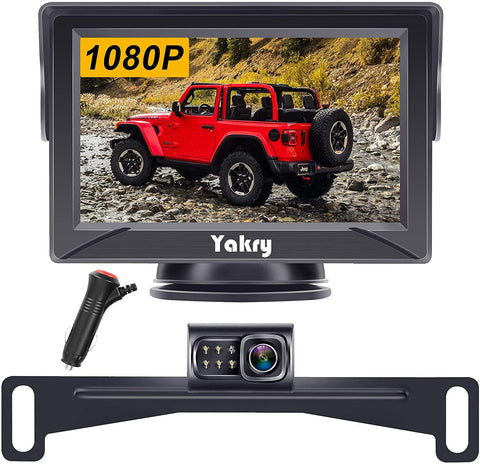 Yakry Y12 HD Backup Camera System 4.3 Inch Monitor for Car,Truck,SUV,Camper Easy Installation System Color Image with IP69K Waterproof