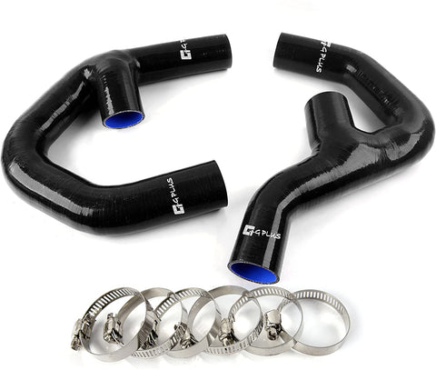 Silicone Intercooler Pipe Tube Kit Clamps For VW GOLF MK5 MK6 JETTA GTI 2.0 FSi TDI Black 2pcs