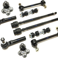PartsW 10 Pc Front & Rear Suspension Kit for Chevrolet Impala 2004-2013 Impala Limited 2014-2015 Pontiac Grand Prix 1997-2003 Inner & Outer Tie Rod Ends Lower Ball Joints Sway Bar End Links