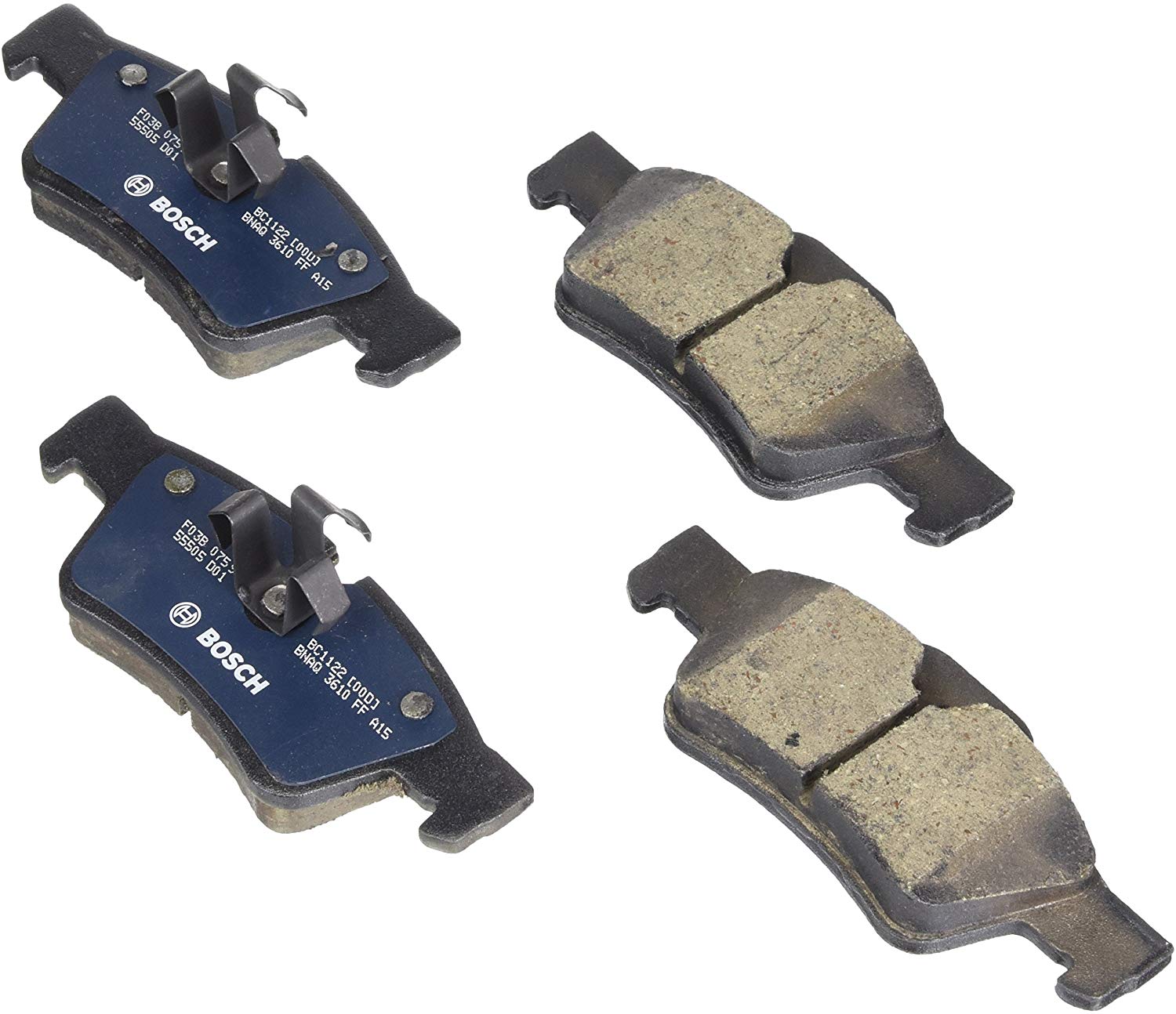 Bosch BC1122 QuietCast Premium Ceramic Disc Brake Pad Set For Select Mercedes-Benz (AMG, G, GL, ML, R) 55, 63, 65, 320, 350, 450, 500, 550; Rear