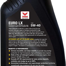 Triax Euro LX 5W-40 Full Synthetic Enhanced Performance European Car Engine Oil - Compatible with BMW LL-01, Mercedes Benz 229.5, Audi/VW 502.00, 505.01, Porsche, Ferrari (1 Quart (Pack of 6))