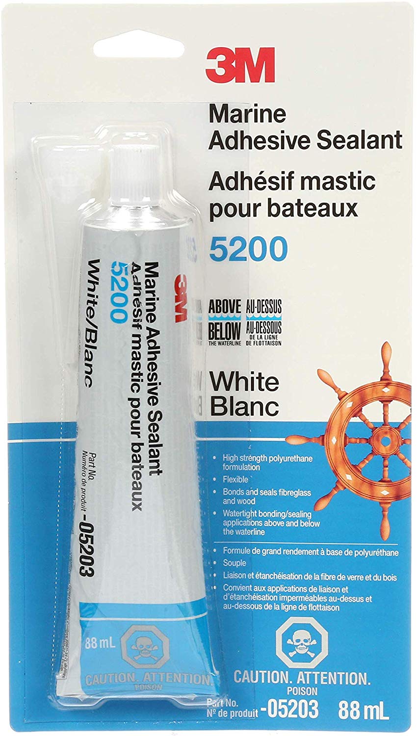 3M Marine Adhesive Sealant 5200 (05203) – Permanent Bonding and Sealing for Boats and RVs – White – 3 Ounces