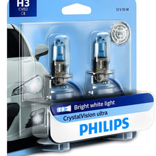 Philips H3 CrystalVision Ultra Upgrade Bright White Headlight Bulb, 2 Pack